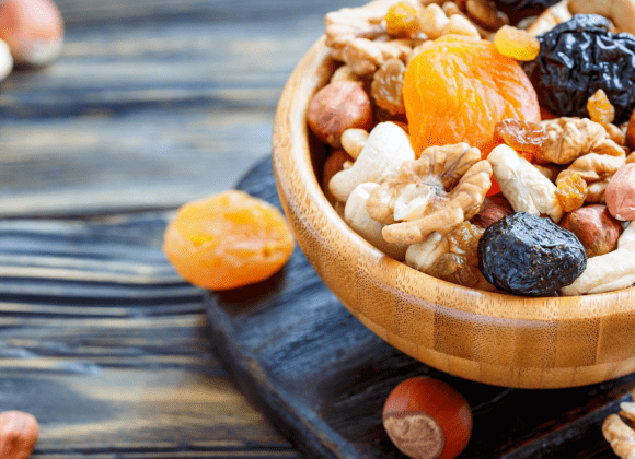 crack seed and a bowl of dried fruit
